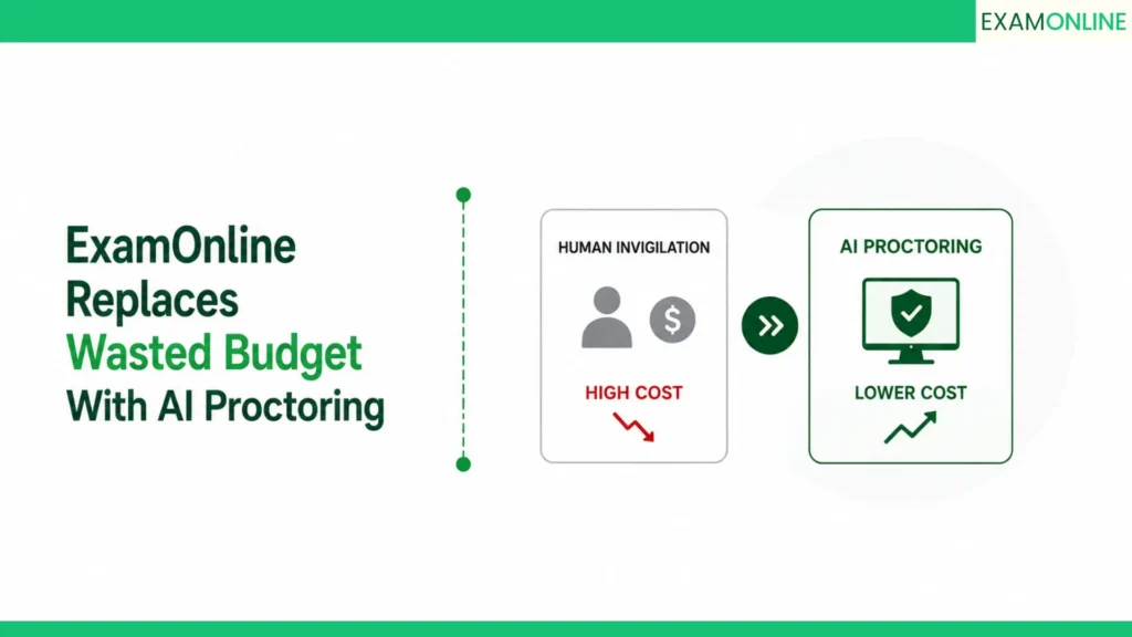 AI Proctoring Vs Manual Invigilation Compared 8 how examonline replaces wasted invigilation budget with ai proctoring