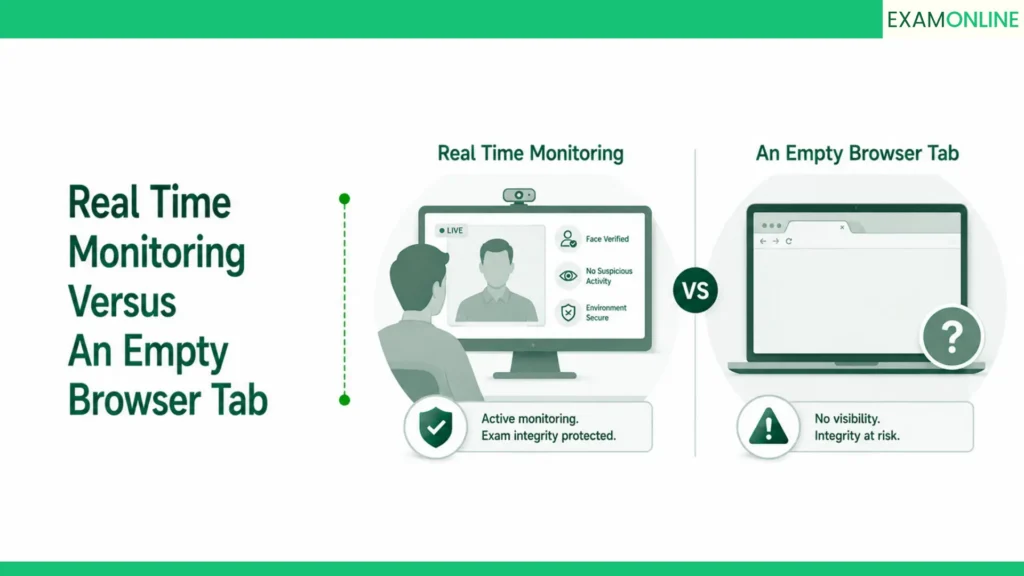 AI Proctoring Closes Online Assessment Blind Spots 4 real time monitoring versus an empty browser tab