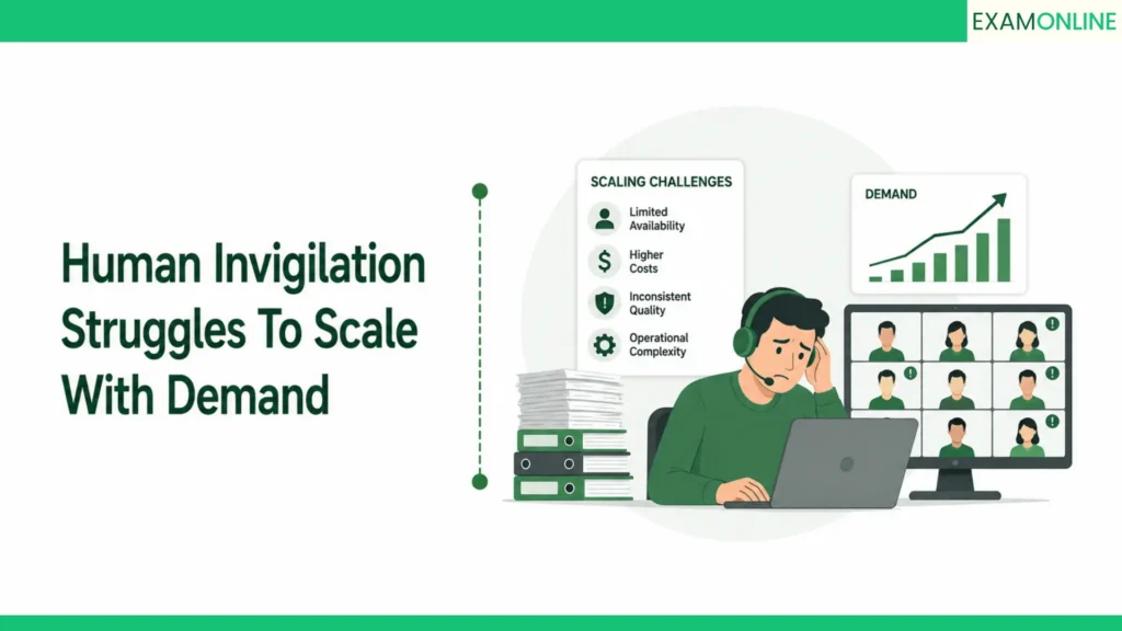 AI Proctoring Vs Manual Invigilation Compared 3 why human invigilation struggles to scale with demand